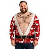 Ugly Christmas Sweater 2026 Men Funny Hairy Chest Musle Santa Sweatshirt