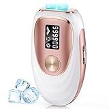 IPL Laser Hair Removal Device for Women & Men - Home 45°F Ice-Cooling Contact for Painless & Long-Lasting Results, 86% Hair Reduction in 3 Weeks for Full Body & Bikini Line, White Rose Gold