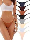 linccure Seamless G-string Thongs for Women - No Show Thong Underwear Stretch Breathable Low Rise Panties 8 Pack (US, Alpha, Small, Regular, Regular, A-8 Pack 8 Colors)
