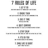 Inspirational Quotes Large Removable Motivational Vinyl Wall Stickers 7 Rules of Life Positive Word Sayings Spiritual Decor for Office Living Room Classroom Bathroom