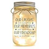 Friendship Gifts for Women, Best Friend Birthday Gifts for Women, Gift for Friends for Valentines Day Christmas, Mason Jar Light Night Home Decor (Best Friend Gift D)