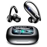 LEEMC Wireless Earbuds, Bluetooth Headphones 6.0, Ear Buds with Touch Screen, ANC ENC Noise Cancelling, 40H Bass Stereo Sound Over-Ear Earphones for iOS, Android, Sports, Workout, JetBlack