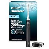 Philips Sonicare 4100 Series Electric Toothbrush - Sonic Toothbrush with Advanced Sonic Technology, Pressure Sensor, Two Intensity Settings, Smartimer & Quadpacer, Black, Model HX3681/24