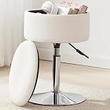RUCUKEN Adjustable Vanity Stool with Storage Swivel Vanity Chair Makeup