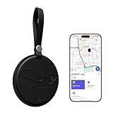 APTMAPT Smart Luggage Tag Works with Apple Find My, Premium Leather Suitcase Tracker with 2 ID Labels, TSA-Friendly, Anti-Lost Travel Essentials for Bags Backpacks, Wireless Charging, Black