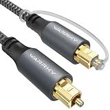 Warrky Optical Audio Cable, 6ft / 1.8m Optical Cable for Soundbar, TV, Stereo Systems, Home Cinema [Nylon Braided, Slim Metal Case], Fiber Optic Audio Cord for Samsung, Vizio, LG, Bose, Sony, Sonos