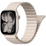 Magnetic Sport Bands for Apple Watch Band 40mm 38mm 41mm 42mm 44mm 45mm 46mm iWatch bands for Women Men,Silicone Loop Strap Wristband for Apple Watch Series 11 10 9 8 7 6 5 4 3 SE 3/2nd Ultra/3/2 49mm