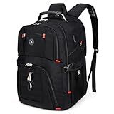SHRRADOO Extra Large 50L Travel Laptop Backpack with USB Charging Port, College High School Backpack Airline Approved Business Work Bag Fits 17 Inch Computer for Men Women