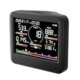 KDWKD Indoor Air Quality Monitor for Home, CO2 Detector with PM2.5 PM10, Formaldehyde TVOC Sensor, AQI Temperature Humidity Display (Black)