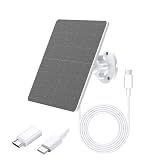 5V 5W USB Solar Panel for Outdoor Security Camera, USB C Solar Panel Charger with Micro-USB Adapter, IP65 Waterproof Solar Panel with 9.8FT Cable for DC 5V Rechargeable Battery Camera (1)