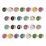 26 Pack Enamel Funny Letter Pins Set Cute Initial Pins Fun Button Lapel Pins Aesthetic Brooch for Men Women Girl Backpacks Jacket Hat Badges Jeans Decor