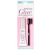 Ardell Brow Glue Crystal Clear - Instant Lamination Brow Gel with Styling Brush, All-Day Extreme Hold Eyebrow Gel Clear for Fluffy, Defined Brows, 0.35 Oz