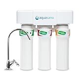 Aquasana Under Sink Water Filter System - Reduces PFAS, Lead, & Chlorine in Drinking Water - Under Counter Claryum Filtration for Kitchen - 3-Stage Max Flow - Chrome Faucet - AQ-5300+.56
