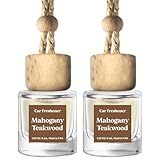 C Classy Car Air Freshener Hanging 2 Pack, Mahogany Teakwood Essential Oil Diffuser for Cars, Cute Car Accessories, Long-Lasting Fragrance, C ar Air Fresheners for Women & Men Gift, Made in USA