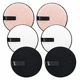 6 PCS Reusable Makeup Remover Pads, Double-Sided Makeup Cloth Microfiber Puffs, Face Wash Cloth Round Facial Cleansing Puffs for Women Mascara Eye Shadow Foundation Remover Pad