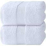 White Classic Luxury Bath Sheets Towels for Adults Extra Large 35x70 Inch - 700 GSM Turkish Cotton, Highly Absorbent | Hotel Collection | 2 Pack