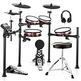 Donner DED-200 MAX Electronic Drum Set with Industry Standard Mesh Heads, 10'' Snare, 8“ Tom, 10'' Tom, 12'' Crash, 450+ Authentic Sounds for Optimal Performance and Feel NEW