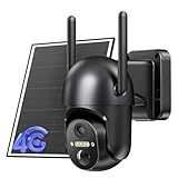 Tefrio 4G LTE Cellular Security Camera Outdoor Wireless, No WiFi Needed Solar Powered Camera, 2K Color Night Vision, 360° Live Video, PIR Motion Alerts, Two-Way Audio