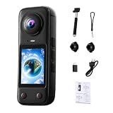 Jukoyrie X5 Pro 360° Action Camera, 200° Dual Lens & 2-inch IPS Display