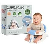 Baby Bath Seat for Babies 6 Months & Up with Floating Temperature Device as Gift, Bath Seats for Babies Sitting Up Non Slip Design + Strong Suction Cups, Toddler & Infant Shower Seats, Baby Tub Seat