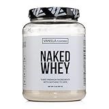 NAKED Whey Vanilla Protein Powder - Only 3 Ingredients - Grass Fed Whey Protein Powder, Vanilla Flavor, and Organic Coconut Sugar, NSF Certified, No GMO, No Soy, and Gluten Free - 24 Servings