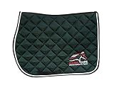 Equine Care English Saddle Pad for Horses - All Purpose Quilted Shock Absorbing Padded Saddle Pad with Breathable Honeycomb Airflow, Non Slip Contoured Wither Relief (Bottle Green, Full)