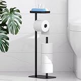 Kitsure Metal Toilet Paper Holder Free Standing, Medium, Black
