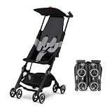 gb Pockit Air All Terrain Ultra Compact Lightweight Travel Stroller with Breathable Fabric in Velvet Black