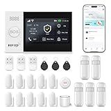 Alarm System for Home Security,24Pcs WiFi+GSM/4G Door/WindowAlarmSystem Kit,with Touch Screen & App Alerts&Auto Alarm Dial Compatible with Alexa,for Apartment,Kids Safety NO Monthly Fees