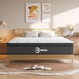CRYREINA Queen Mattress, 12 Inch Queen Hybrid Mattress in a Box, Upgrade Individually Pocket Springs, Medium Firm, Pressure Relief, Breathable Comfort and Durable, CertiPUR-US Certified