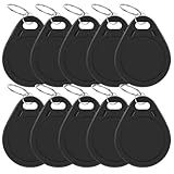 NFC Tags 215 NFC Keytags Black NFC fob Rewritable NFC 215 Tag NFC Business Card Programmable NFC Tag 504 Bytes Memory，Compatible with Android & iPhones (Black-NTAG215-3#-10PCS)