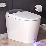 EPLO Smart Toilet - Elongated Heated Seat, Auto Flush,Kick Flush,Warm Wash, Modern One piece Toilet with Bidet built in, ADA Comfort Height for Bathroom, Blackout can Flush, Night Light, LED Display
