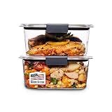 Rubbermaid Brilliance BPA-Free Food Storage Containers, Medium Deep, 4.7 Cup, 2-Pack, Airtight & Leak-Proof, Microwave & Dishwasher Safe