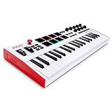 Akai Professional MPK Mini Plus - USB MIDI Keyboard Controller with 37 Mini Keys, 8 MPC Pads, Sequencer, MIDI/CV/Gate I/O and Native Instruments Sound Package, White Limited Edition