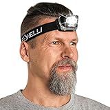 Foxelli LED Headlamp Flashlight for Adults & Kids, Running, Camping, Hiking Head Lamp with White & Red Light, Comfortable Headband, Lightweight & Waterproof, 3 AAA Batteries