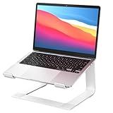 GleYo Laptop Stand for Desk Detachable Aluminum Computer Riser Portable Metal Notebook Printer Stand Holder Compatible with MacBook Air, Pro, Dell, HP, Lenovo and All 10-16" Laptops, Silver