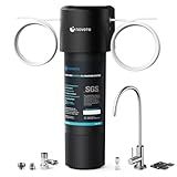 NOVETE Under Sink Water Filter, 3-Years, 30000 Gallons, Reduce 99.5% Chlorine, PFAS, Bad Taste, NSF/ANSI 42/372, Water Filtration System with Stainless Faucet, USA Tech, Do Not Reduce TDS, UWF1A-KPC