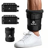 ELEAMY Adjustable Ankle Weights for Women & Men - 1-8lb Pair - Black