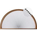 Grandekor No Drill Arch Window Shades Blackout 48" X 24" Honeycomb Blinds for Half Circle Windows Room Darkening Kitchen Nursery Living Room Bedroom White