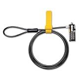 Kensington Combination Cable T-Bar Standard Lock Slot for Laptops, Resettable 4 digit password with 6 Foot Cable, K64673AM