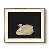 VIYYIEA Framed Wall Art for Living Room, Swan Art Canvas Prints, Vintage Home Decor, Animals Painting Picture, Bathroom Wall Decor Gifts for Friends or Family - 12L x 10W
