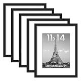 upsimples 11x14 Picture Frame, Gallery Wall Frames Set of 5, Black