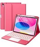 Harvopu for iPad A16 11th/10th Generation Case with Keyboard, Folio Cover