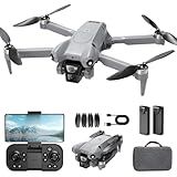 ASFSFQ PRO Drone with Camera for Adults 4K,Brushless Motors Drone for Kids Beginners,40mins Flight Time with 2 Batteries,FPV Foldable RC Quadcopter,Toys Gifts for Teen Boys Girls, Beginner（Grey）
