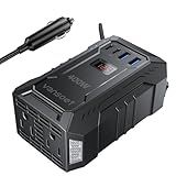 400W Car Power Inverter DC 12V to 110V AC Inverter with PD 30W/15W USB C+2*USB A Ports & 2 AC Outlets, Car Plug Adapter Outlet for Laptop/Phone/Road Trip
