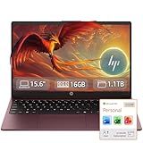 HP Ultrabook 15.6" Laptop, 16GB RAM, 1.1TB Storage (1TB OneDrive + 128GB UFS), Microsoft 365 Included, Intel 4-Core | Fast, Smart, Budget-Friendly, AI-Ready Essential no Mouse, Wine Red