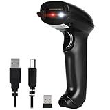 WoneNice Wireless Barcode Scanner, 2D QR Handheld Scanner for iOS Mac Windows, Plug and Play USB Cordless 1D Barcode Reader for Retail Store Warehouse Inventory