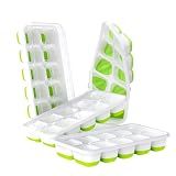 DOQAUS Ice Cube Tray with Lids, 4 Pack Silicone Ice Trays for Freezer