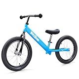 Bicystar 16 Inch Balance Bike, Toddler Bicycle Ages 5-8, Air Tires, No Pedals Push Bike, Toddler Outdoor Toy Bike for Kids, Boys Girls, Blue