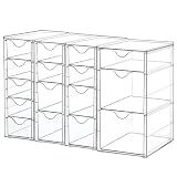 Vtopmart 4 Set Acrylic Desk Organizer with 16 Drawers for Office, Makeup